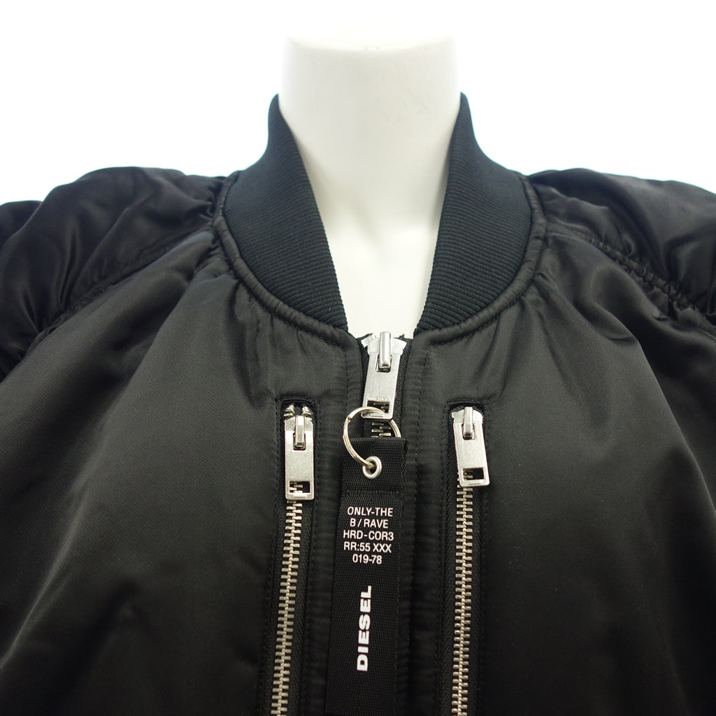 Good Condition◆Diesel Oversized Blouson Bomber Jacket ONLY-THE B/RAVE MA1 Nylon Ladies Size M Black DIESEL [AFA24] 