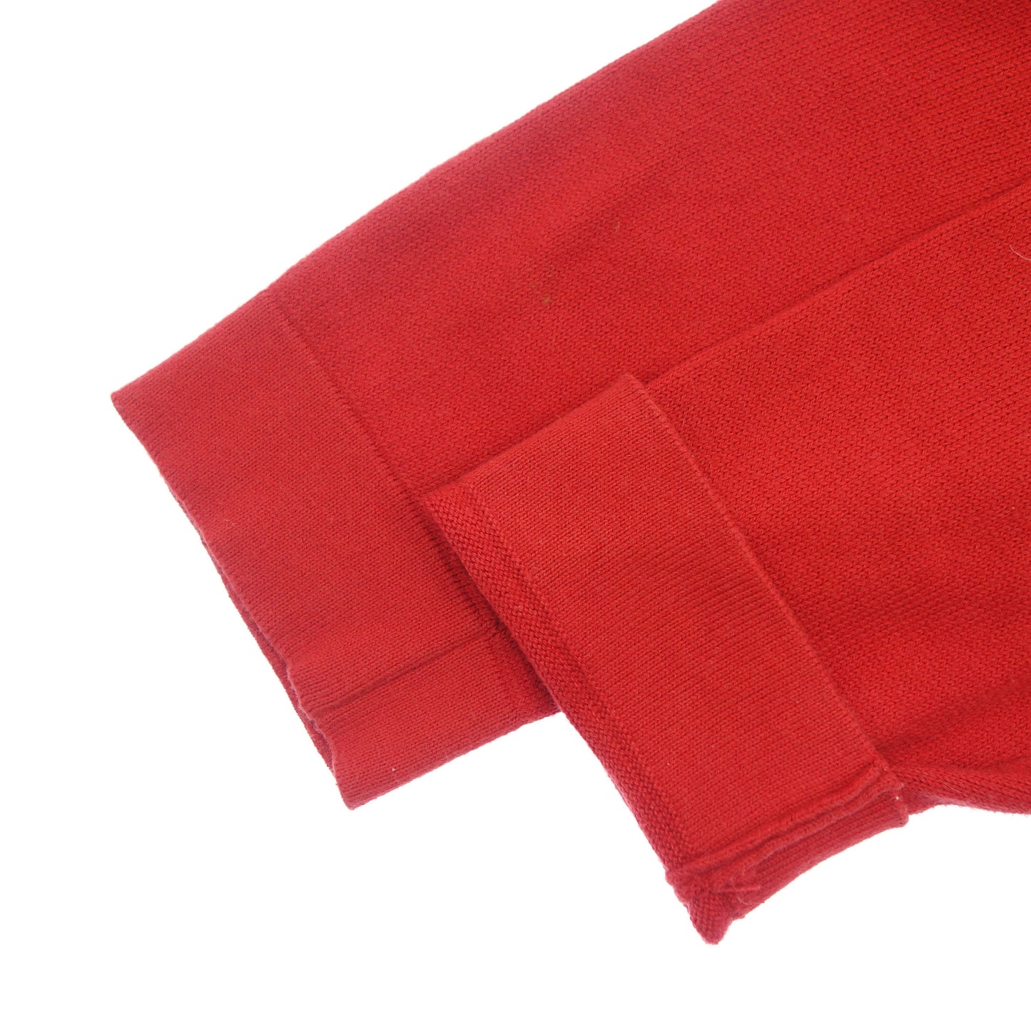 Good Condition◆Hermes Knit Polo Shirt Silk x Cashmere x Cotton Scarf Pattern Women's Red Size S HERMES [AFB23] 