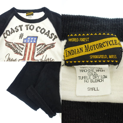 Used ◆T-shirt 4-piece set Men's The FLAT HAND/INDIAN MOTOR CYCLE/McCOY'S/LA ROCKA! [AFB54] 