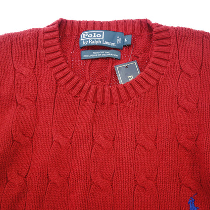 Polo Ralph Lauren Knit Cable Cotton Men's Red L POLO RALPH LAUREN [AFB3] [Used] 