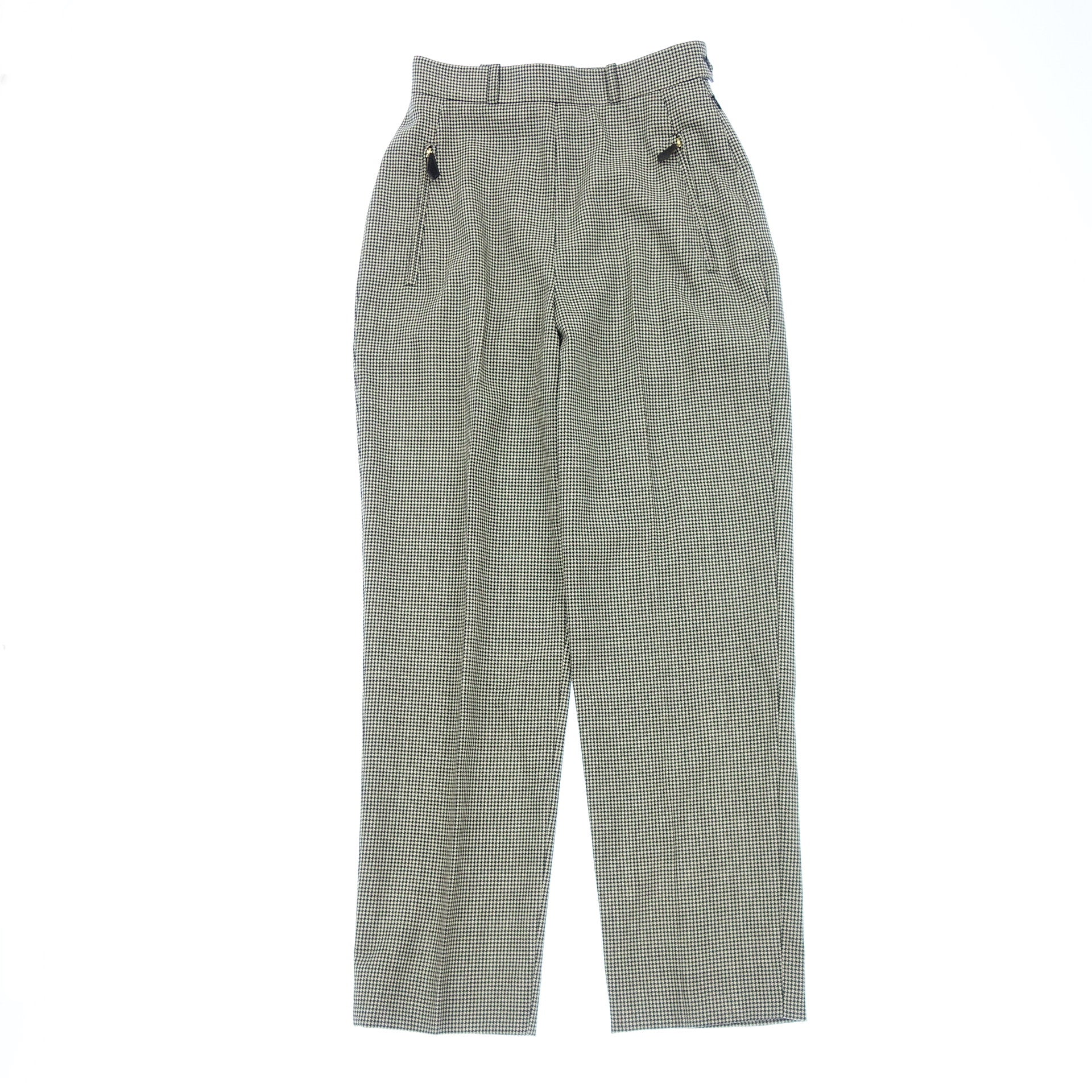 Good condition◇Hermes wool slacks pants houndstooth pattern 