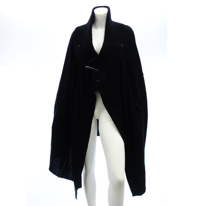 Good condition ◆ Yohji Yamamoto POUR HOMME Knit Poncho Silver Pin 3 Men's Black Yohji Yamamoto POUR HOMME [AFB47] 