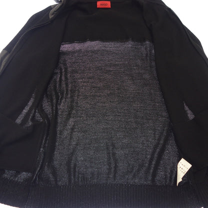 Good Condition◆Hugo Boss Knit &amp; Nylon Switching Parka Men's Size XL Black HUGO BOSS [AFB7] 