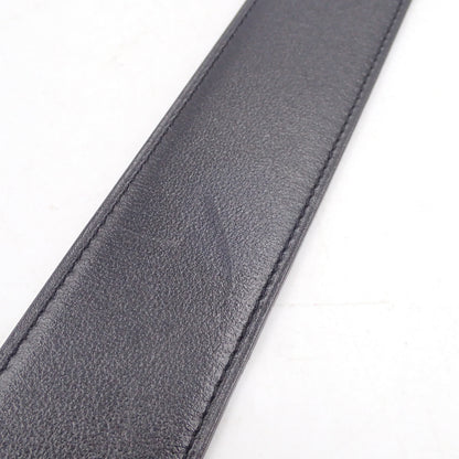 Good Condition◆Hermes Leather Belt H Belt Constance Silver Hardware Black D Engraved [AFI4] 