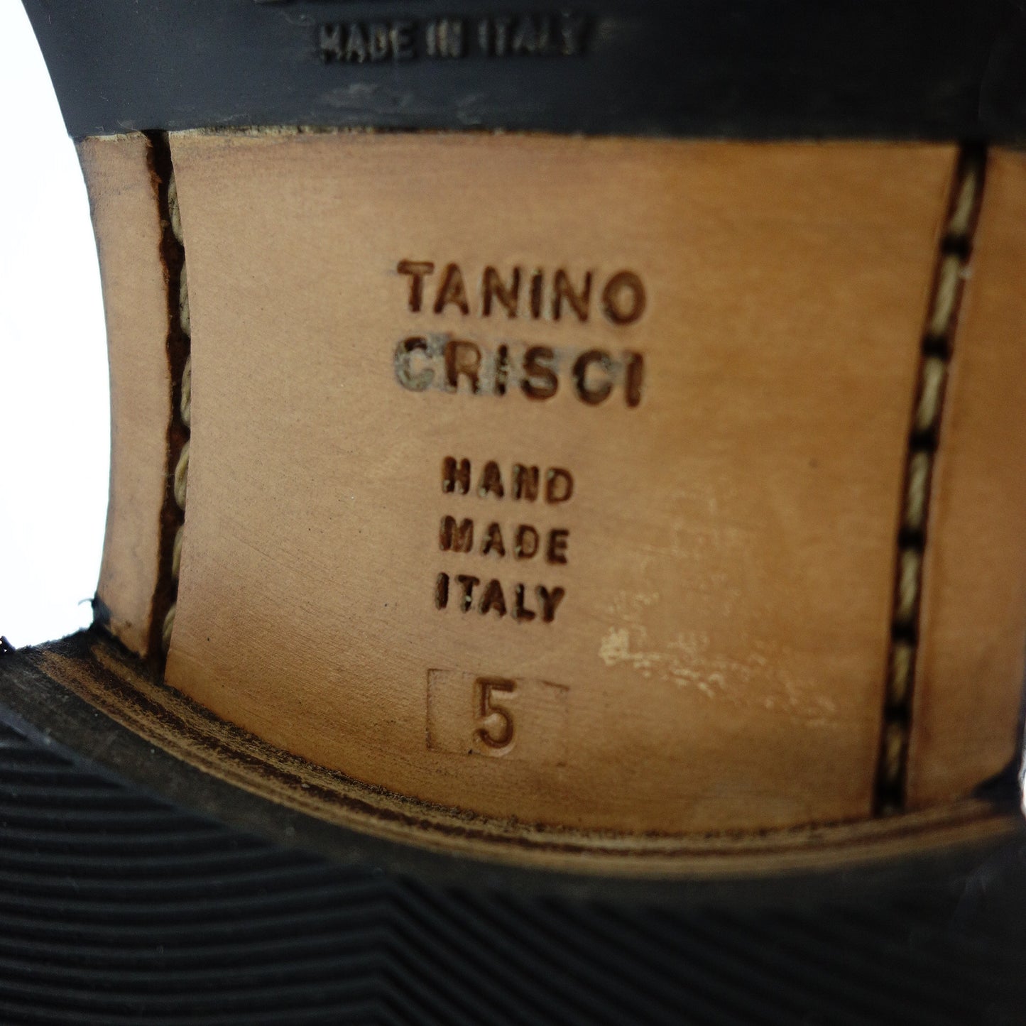 タニノクリスチー レザーシューズ セミブローグ メンズ 5 黒 Tanino Criscici【AFC19】【中古】