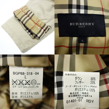 状况良好 ◆ Burberry 高尔夫羽绒服米色 L 女式 BURBERRY GOLF [AFA20] 