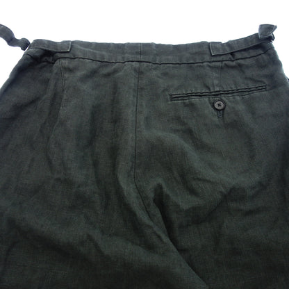 SHINYA Trousers Side Adjuster 100% Linen Men's Green Size 3 SHINYA [AFB51] [Used] 