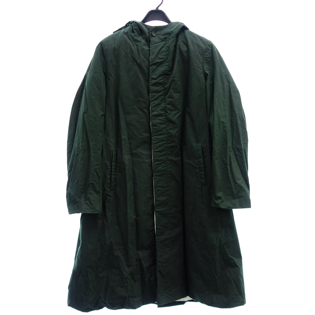 Good Condition ◆ Bergfabel Long Coat Oiled Cotton Hooded Men's Green Bergfabel [AFA9] 