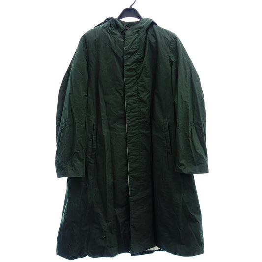 Good Condition ◆ Bergfabel Long Coat Oiled Cotton Hooded Men's Green Bergfabel [AFA9] 