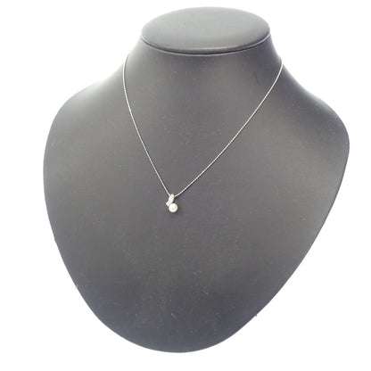 Good condition◆No brand necklace PT850 Silver with pearl [AFI18] 