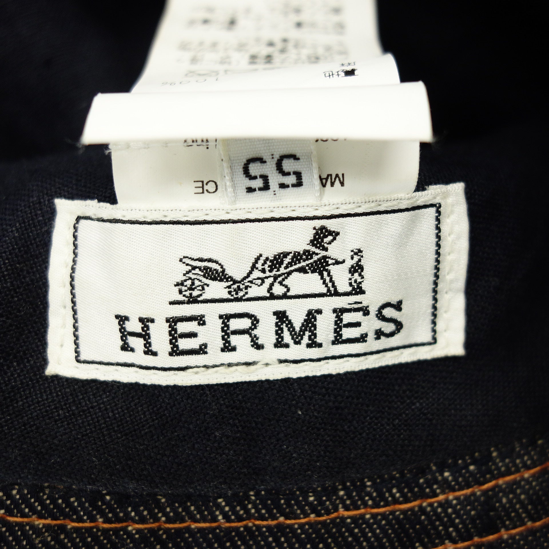 新品同様◇エルメス ハンカチ コットン100 ブルー系 箱付き HERMES ...