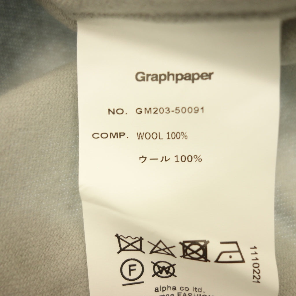 極美品◆グラフペーパー バンドカラーシャツ  ウール 100% 20AW メンズ サイズ1 ライトグレー GM-203-50091 GRAPHPAPER【AFB15】