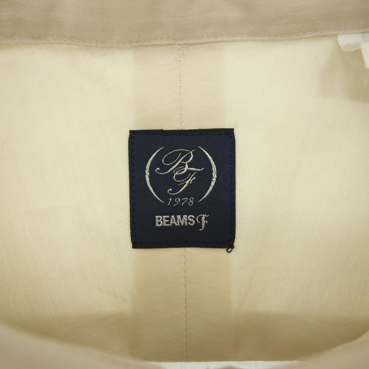 Very good condition ◆ BEAMS F shirt long sleeve cotton men's beige size 15 1/2 39 BEAMS F [AFB36] 