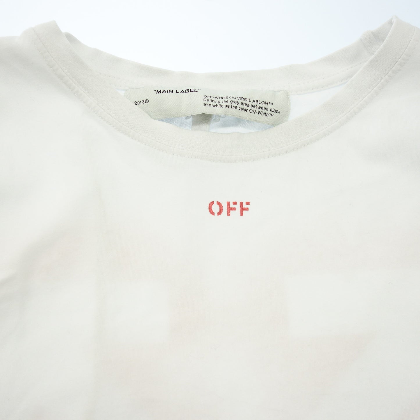 Off-white main label tops T-shirt men's white L OFF WHITE MAIN LABEL [AFB22] [Used] 