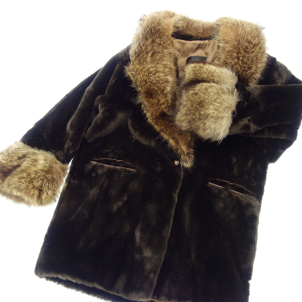 POUSHAL Faux Fur Semi-Long Coat Women's 40 Brown POUSHAL [AFF24] [Used] 