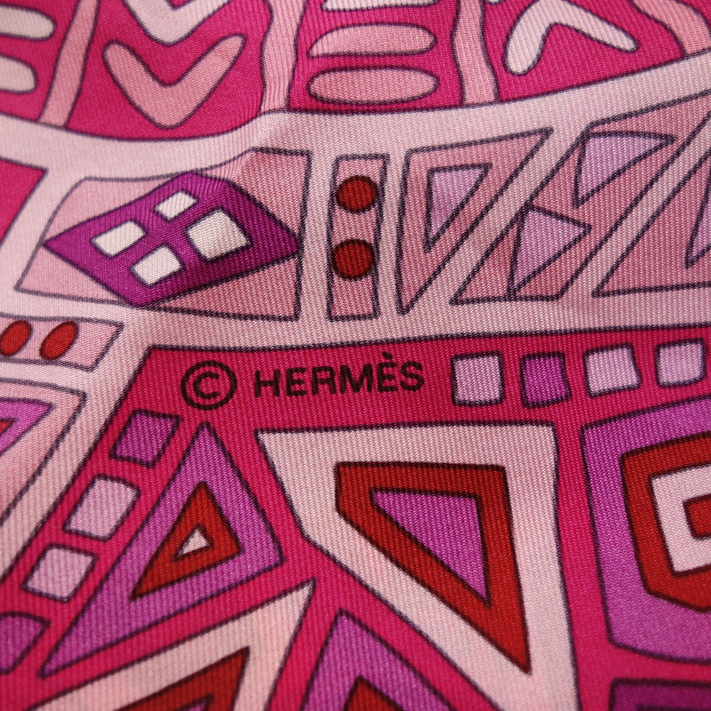 中古◆エルメス スカーフ カレ140 Les Chemins Secrets ピンク HERMES【AFI23】