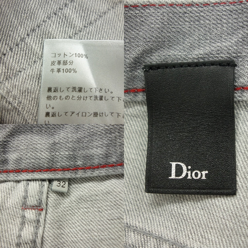 二手 Dior 牛仔长裤 男士 灰色 尺寸 32 763D064TX997 DIOR [AFB25] 