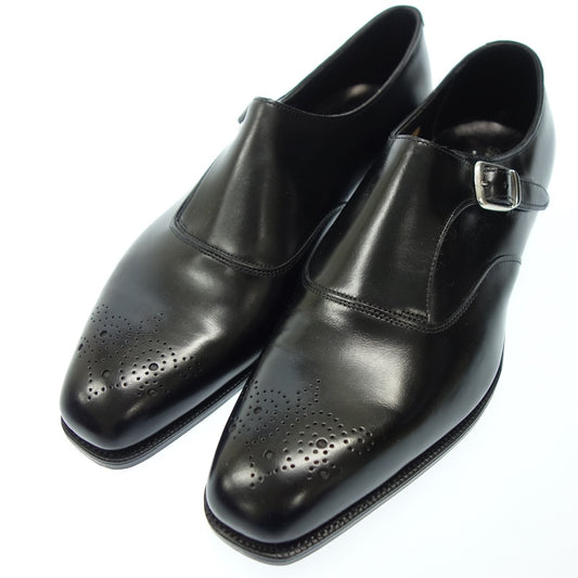 Like new◆Ralph Lauren Purple Label Leather Shoes S6920 Single Strap Men's Black Size 7.5E RALPH LAUREN PURPLE LABEL [AFD9] 