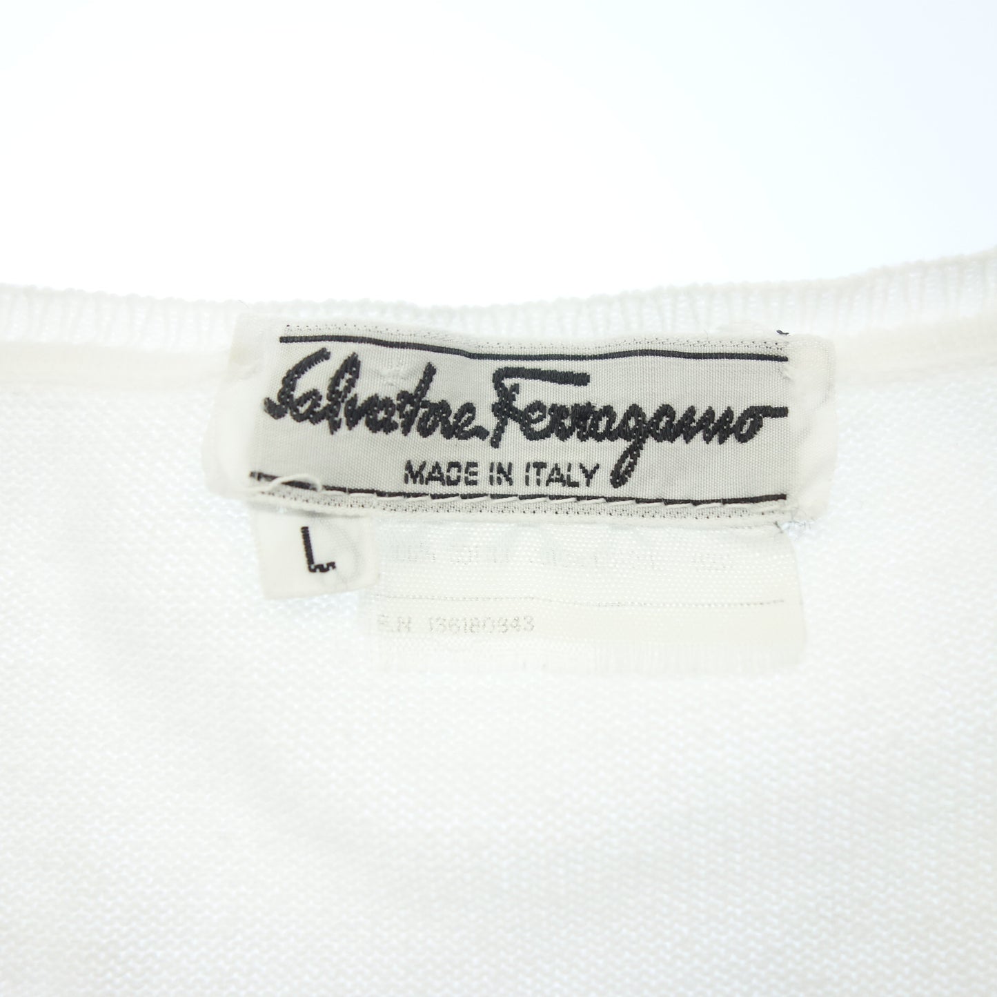 Salvatore Ferragamo 针织上衣 Rose Button 女式 L 白色 Salvatore Ferragamo [AFB31] [二手] 