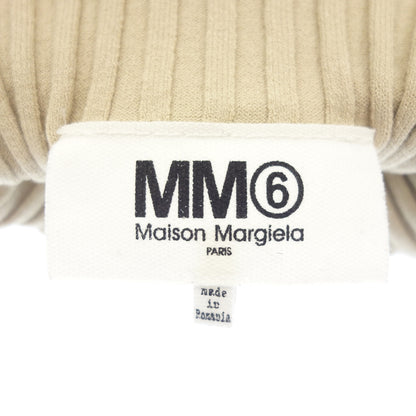 状况良好 ◆ MM 6 Maison Martin Margiela 高领针织长袖罗纹人造丝女士米色 M 号 MM6 Maison Martin Margiela [AFB32] 