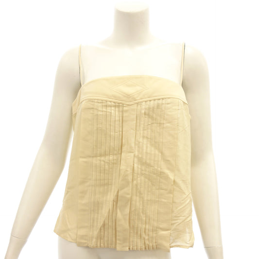 Good condition◆Hermes camisole cotton x silk beige ladies size 40 HERMES [AFB51] 