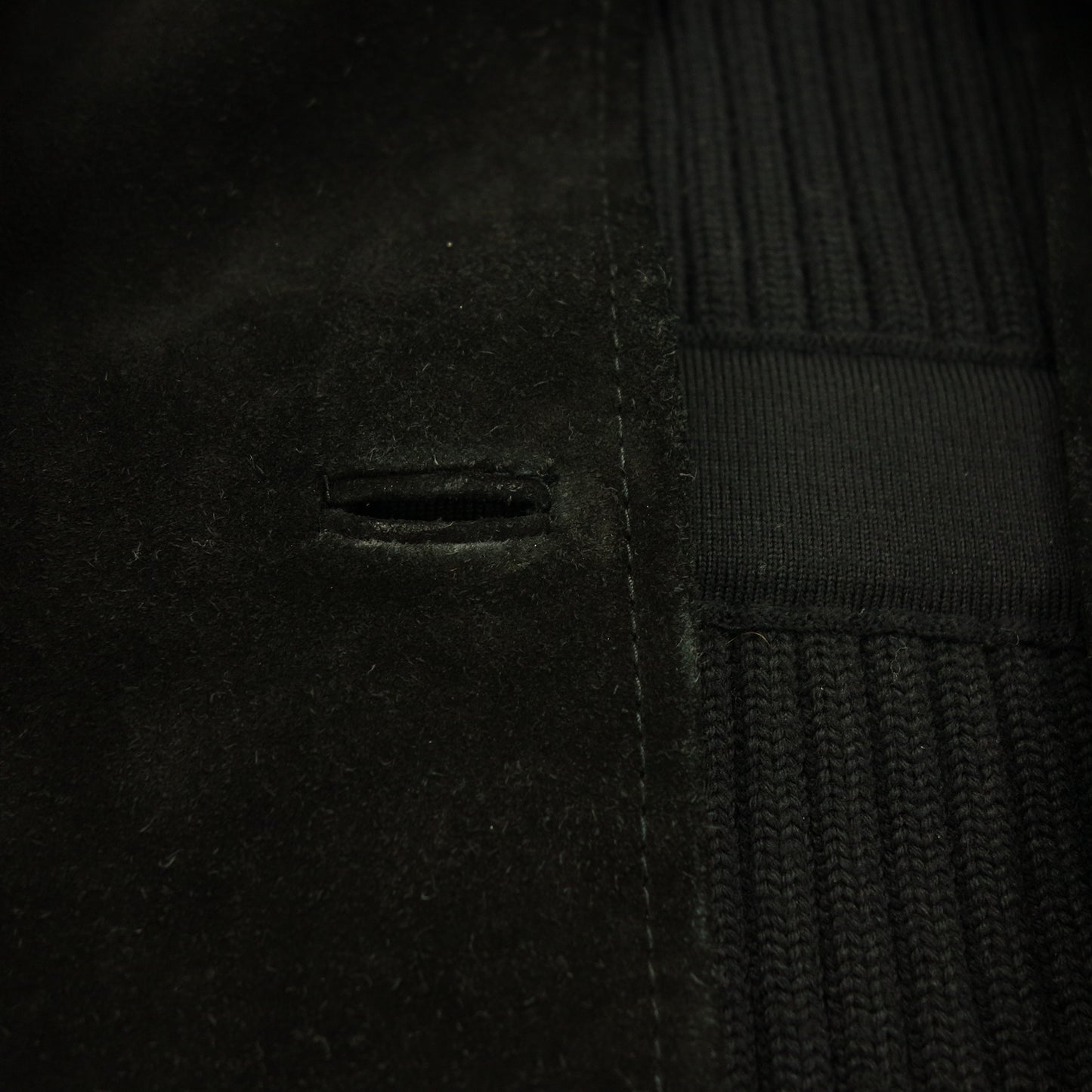 中古◆ロエベ レザージャケット ウール切替 スエード ベルト付き レディース ブラック サイズ40 LOEWE【AFG1】