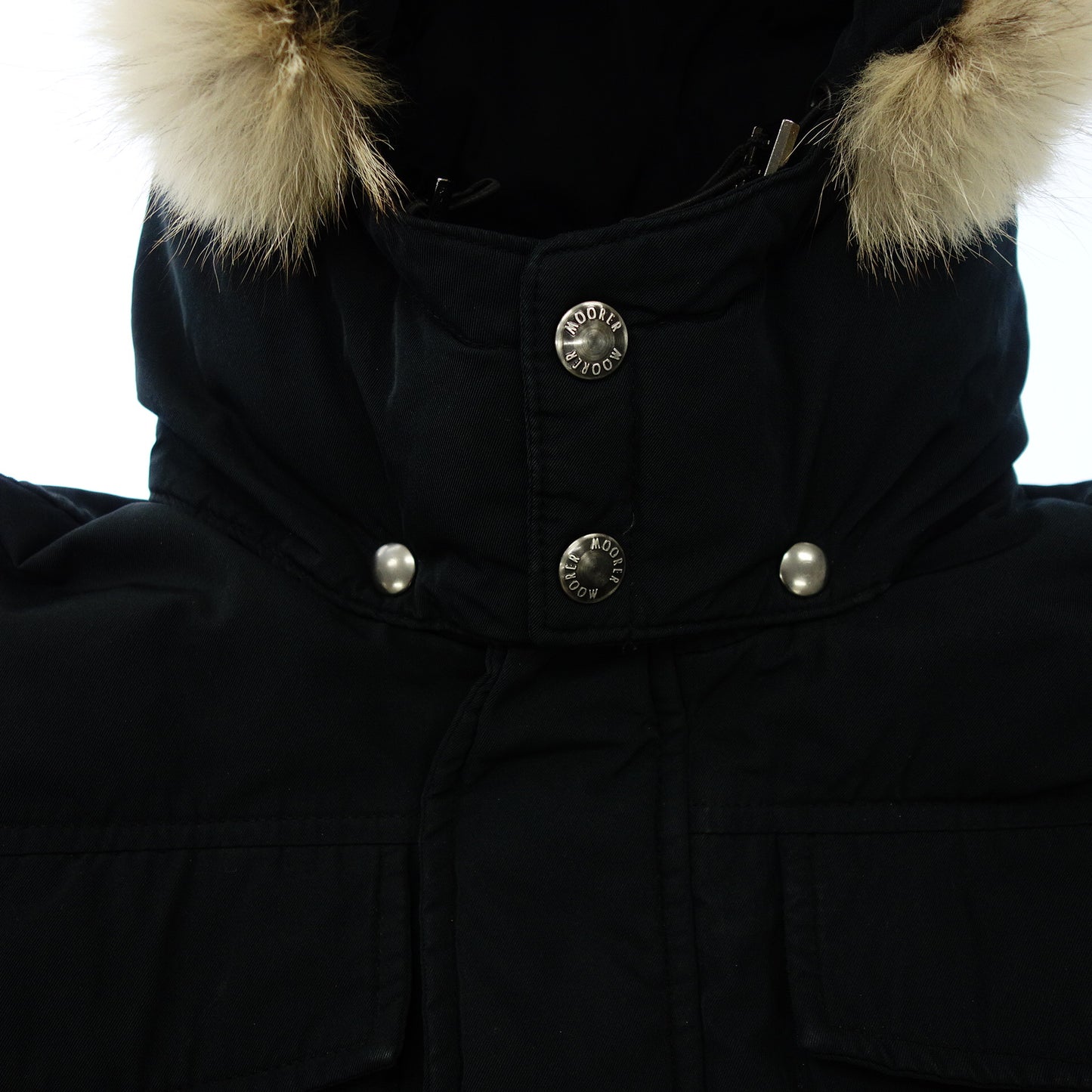 Moorer down jacket with fur men's black S MOORER [AFA21] [Used] 