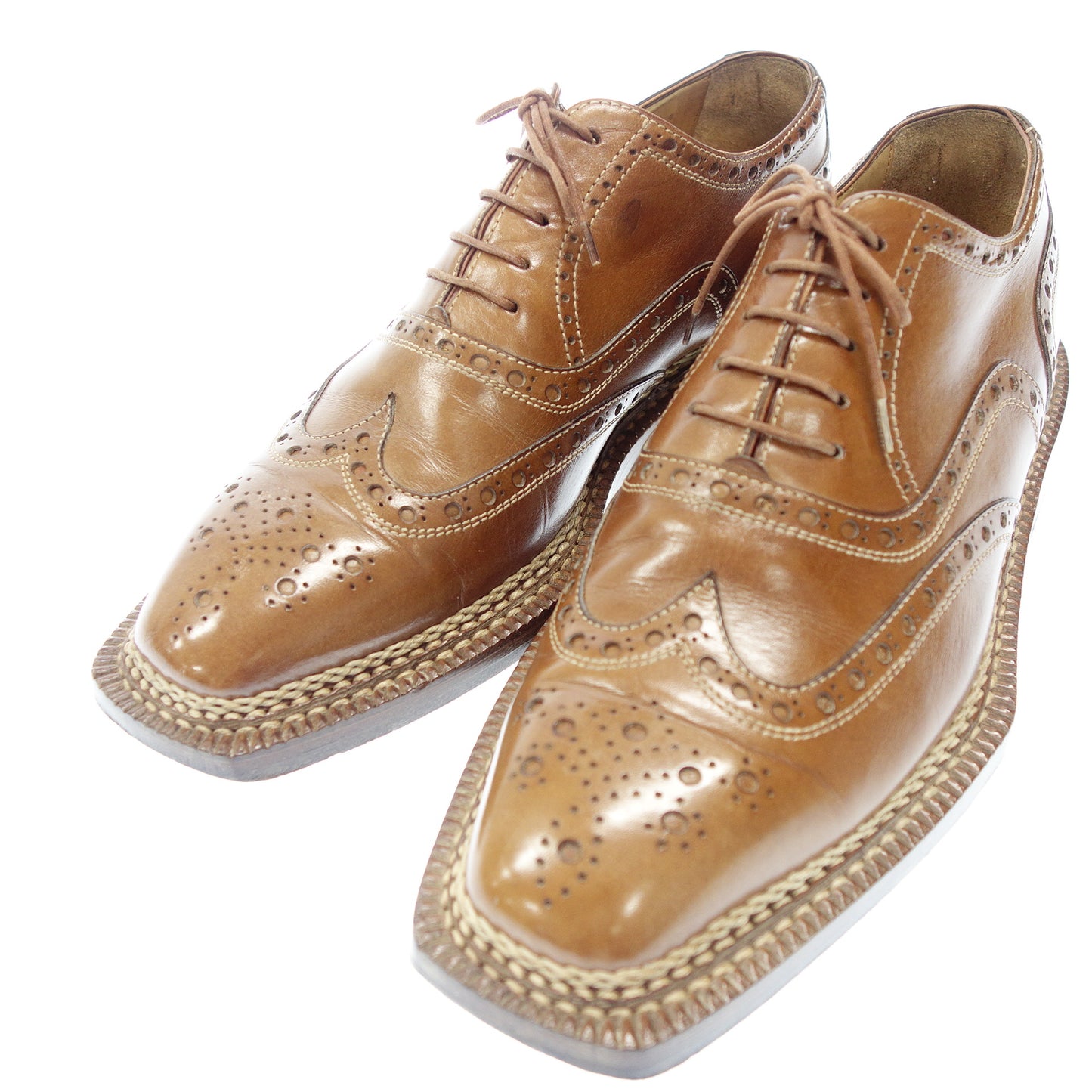 Good condition ◆ Santoni leather shoes full brogue 4116 Norbejese manufacturing method men's brown size 7.5 Santoni [LA] 