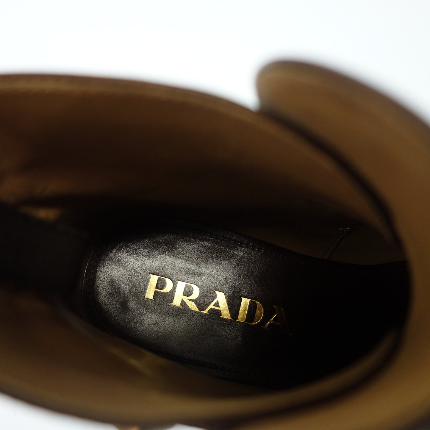 二手的 ◆普拉达皮革靴子焦特布尔靴子女士 36.5 棕色 PRADA [AFD4] 