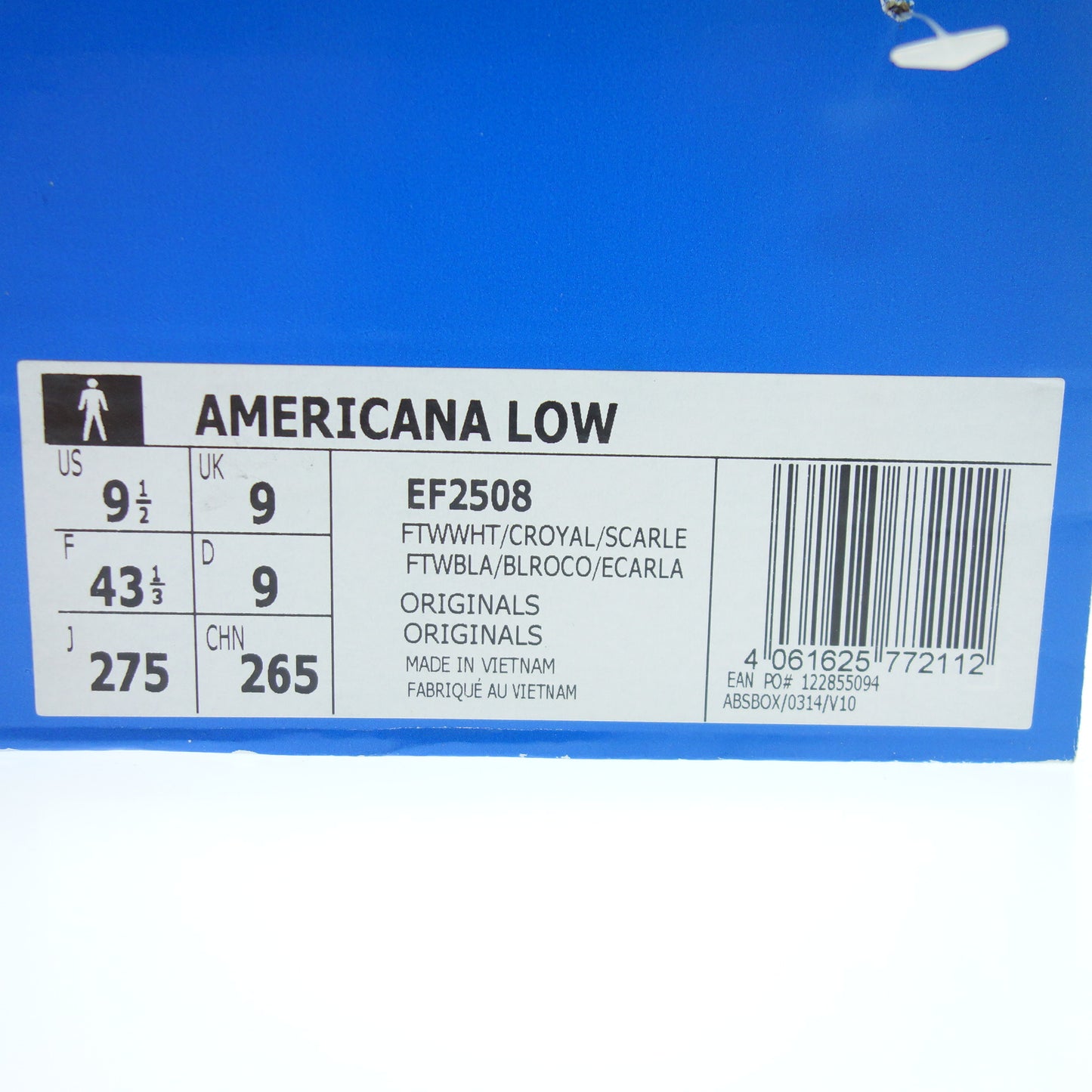 未使用 ◆阿迪达斯运动鞋 Americana Low EF2508 男式 27.5 厘米 白色 adidas [AFD7] 