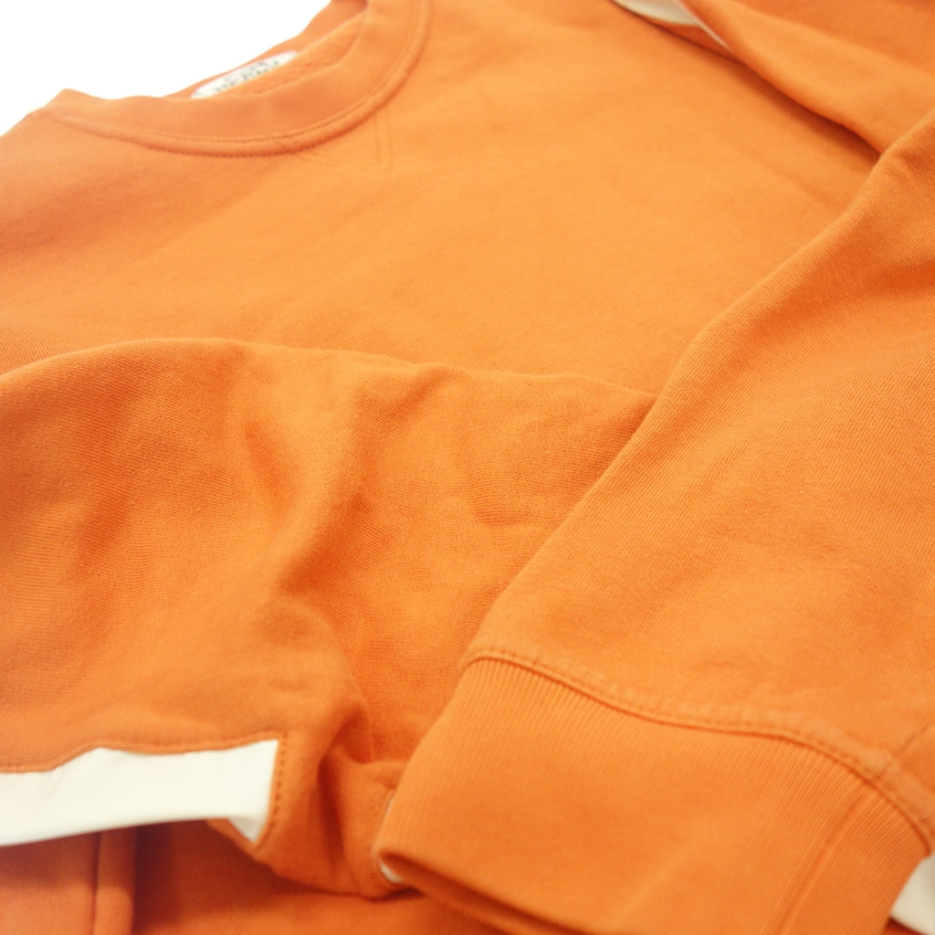 Good condition◆Hermes sweatshirt side line brushed lining men's orange size L Hermes [AFB35] 