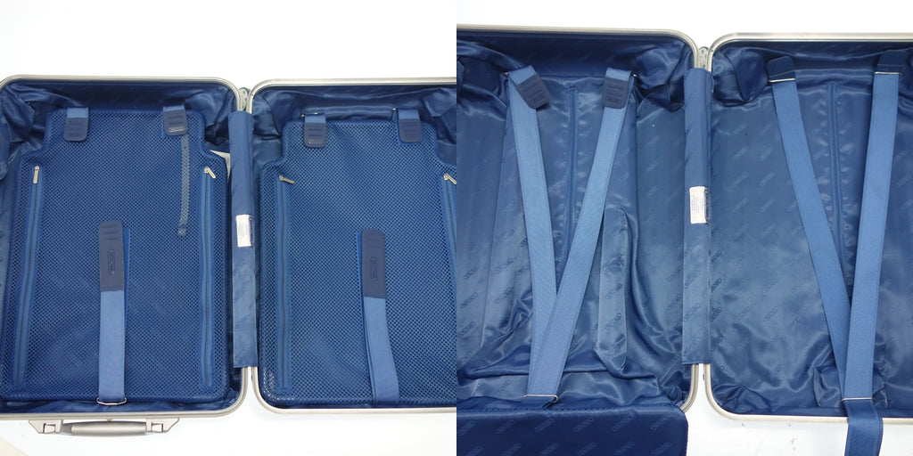 美品◆リモワ スーツケース キャビン トパーズ アルミ 32L 4輪 シルバー系 RIMOWA