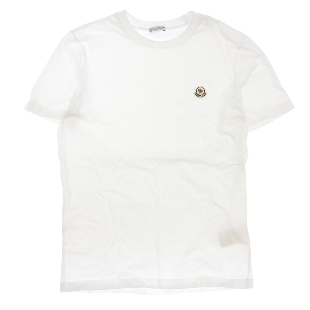 品相良好◆Moncler 徽标贴片 T 恤男式 M 码白色 C-SCOM-22-63901 MONCLER [AFB29] 