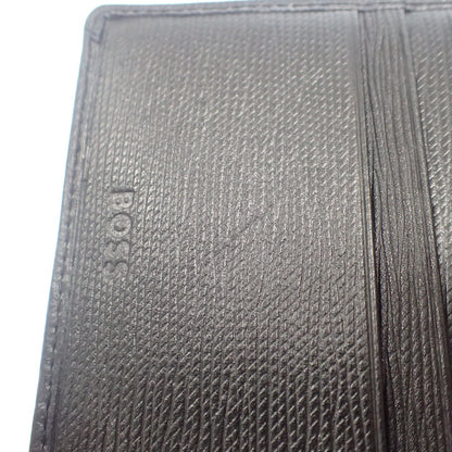 Like new ◆ BOSS Italian embossed leather wallet logo plate BOSS [AFI1] 