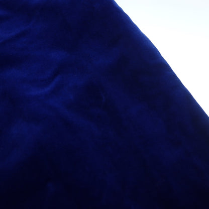 美品◆エルメス Vintage ヴィンテージ ベロア ロング スカート ベルト付き レディース 38 ブルー HERMES【AFB1】