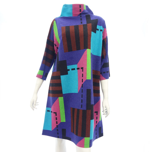 Very good condition ◆ ISSEY MIYAKE me all-over pattern dress ladies multicolor MI83JH492 ISSEY MIYAKE me [AFB25] 