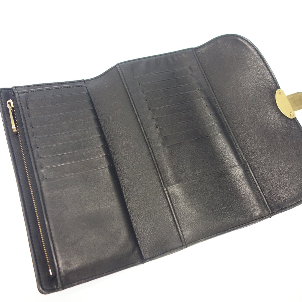 Used ◆Louis Vuitton long wallet Mahina Portefeuille Amelia flap type black M95968 LOUIS VUITTON [AFI6] 