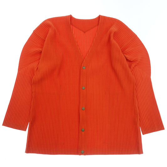 Good Condition◆Issey Miyake Homme Plisse Cardigan Jacket Pleated HP51JL105 Men's Size 4 Orange ISSEY MIYAKE HOMME PLISSE [AFB30] 