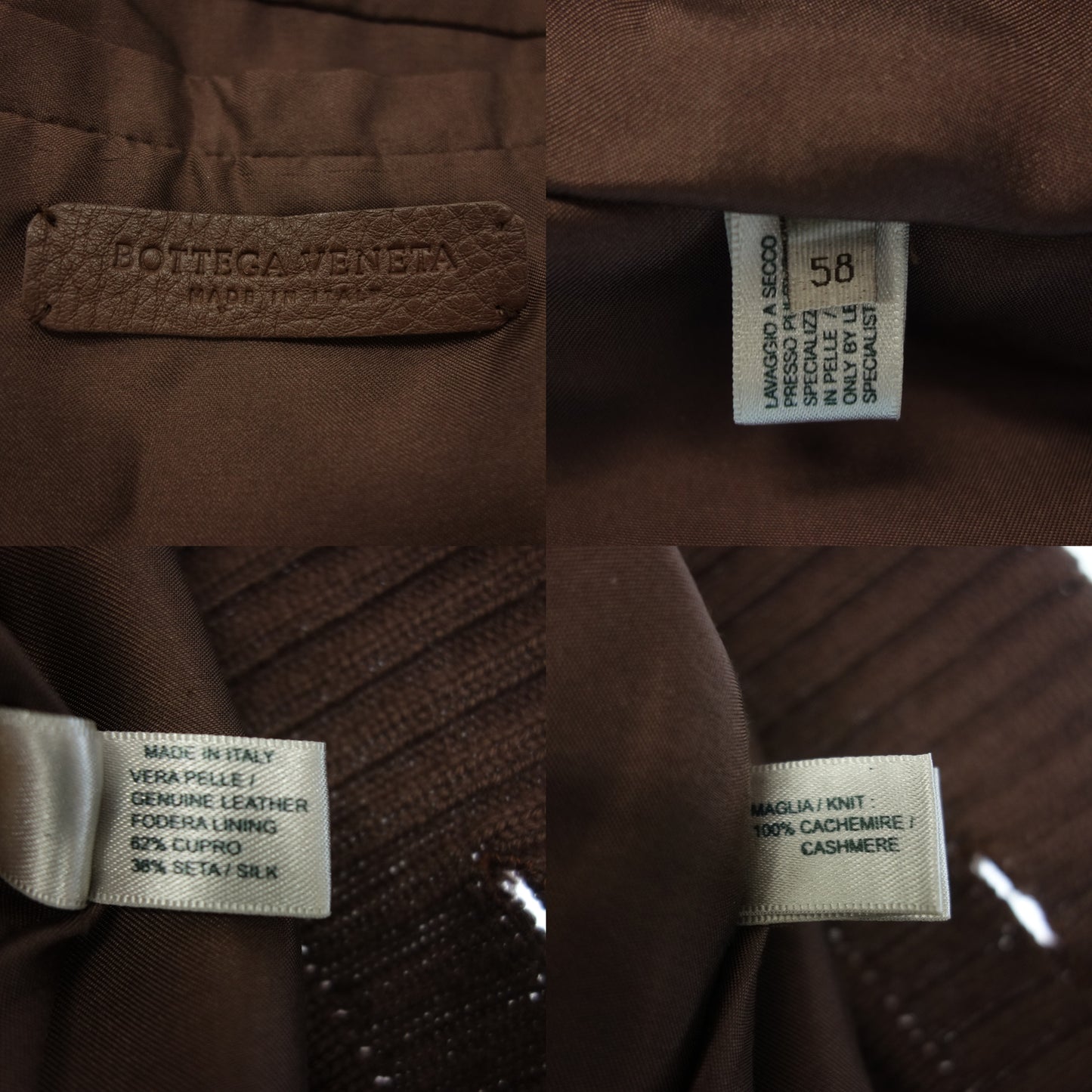 Bottega Veneta Leather Jacket Cashmere Men's Brown 58 BOTTEGA VENETA [AFG1] [Used] 