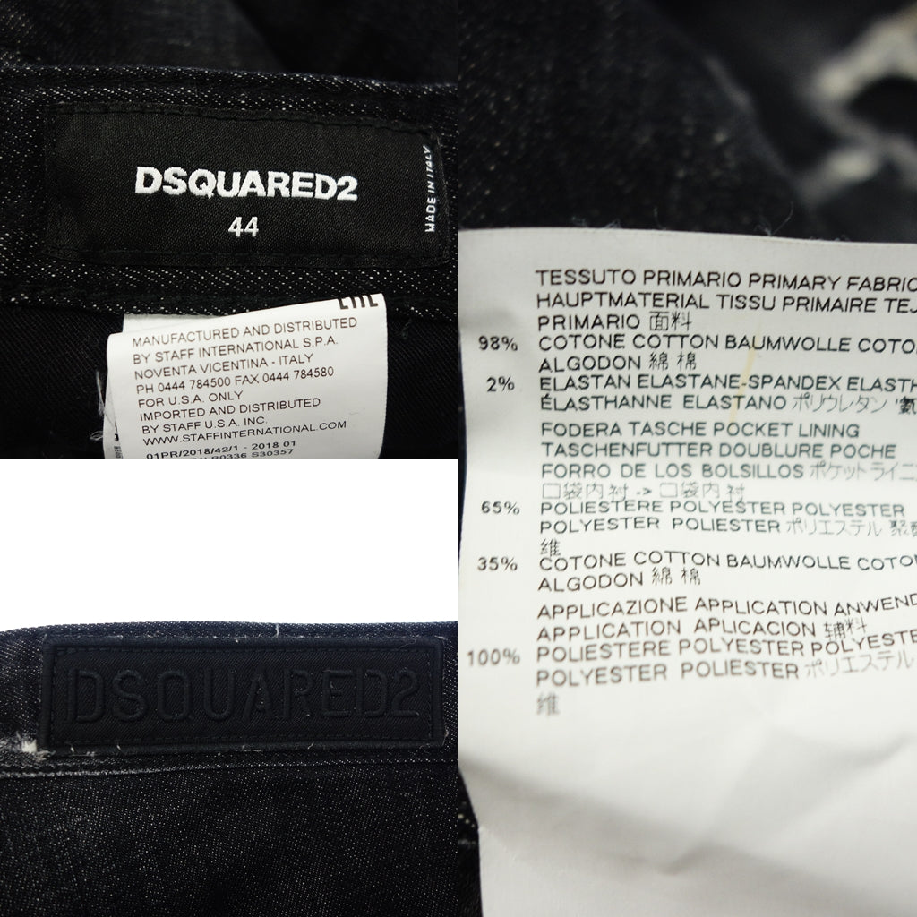 Used ◆D Squared Denim Pants Crash Repair Processed SKATER JEAN FRESH OUTOF SCOTUTS S74LB0336 Men's Black Size 44 DSQUARED2 [AFB48] 