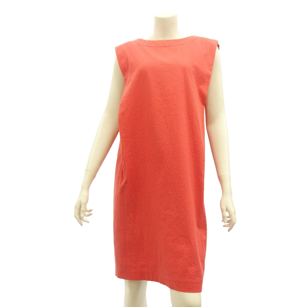 Good condition◆Hermes Sleeveless Dress Cotton Women's Red Size 34 Hermes [AFB4] 