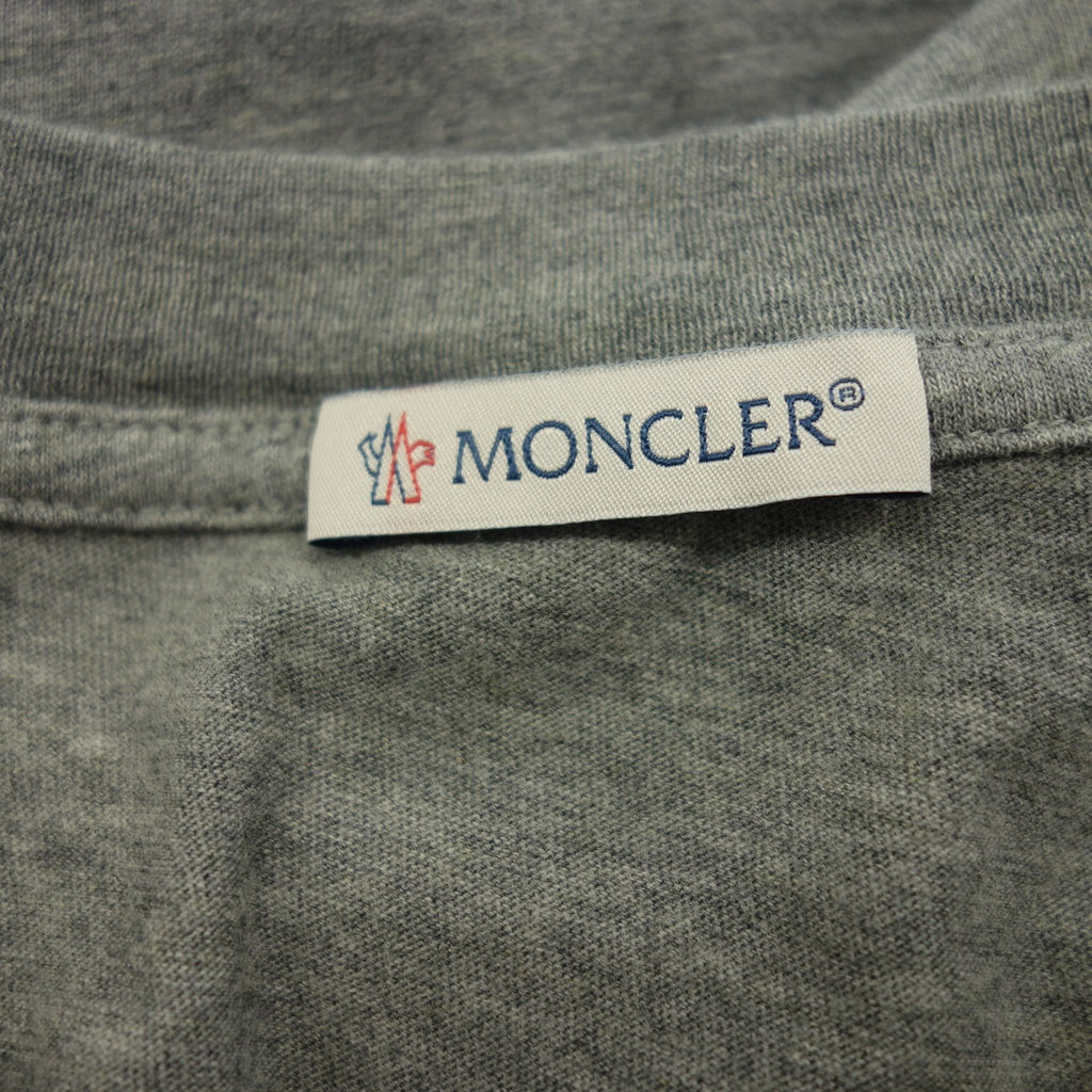 跟新品一样◆Moncler 短袖 T 恤 徽标贴片棉质男式灰色 M 码 C-SCOM-22-63901 MONCLER [AFB12] 