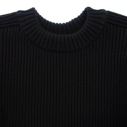 Very good condition◆N Hollywood Knit Sweater Wool Crew Neck Men's 36 Black N.HOOLYWOOD×SNS HERNING [AFB5] 