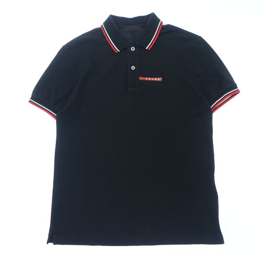 Prada Polo Shirt Logo Plate 18SS Men's Black S PRADA [AFB16] [Used] 