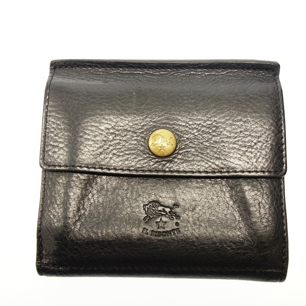 Used ◆IL BISONTE Bifold Wallet Leather Black IL BISONTE [AFI10] 