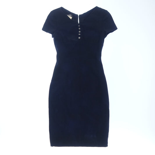 CHANEL Long Dress Coco Mark 96P Women's 36 Navy CHANEL [AFB24] [Used] 