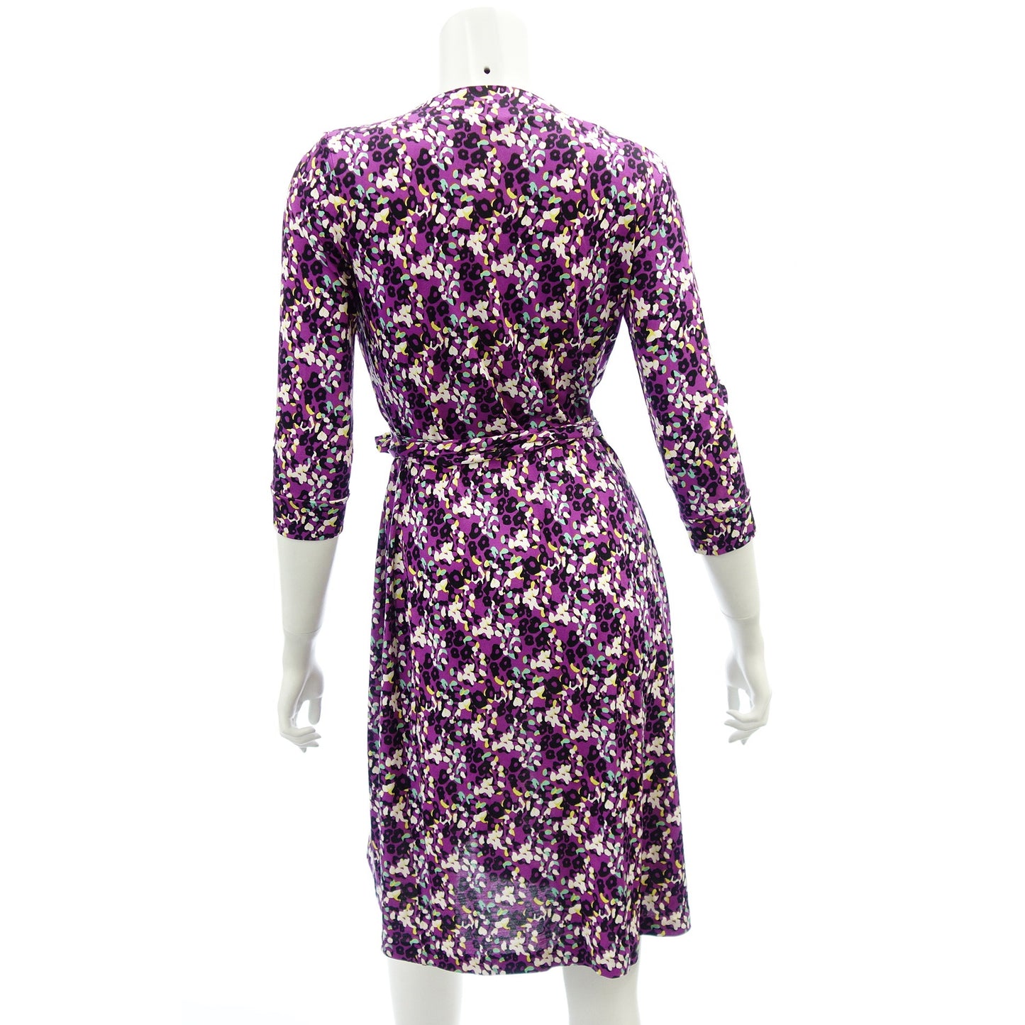 Good Condition◆Diane Von Furstenberg Dress Silk All Over Pattern Ladies Purple Size 0 DIANE VON FURSTENBERG [AFB53] 