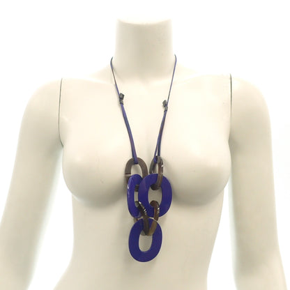 Good condition◆Hermes necklace buffalo horn blue series with box HERMES [AFI1] 