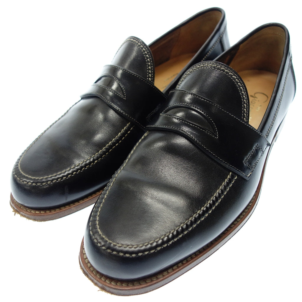 Good condition ◆ Fratelli Giacometti coin loafer horse leather men's size 42 black FG254 F.lli Giocometti [LA] 