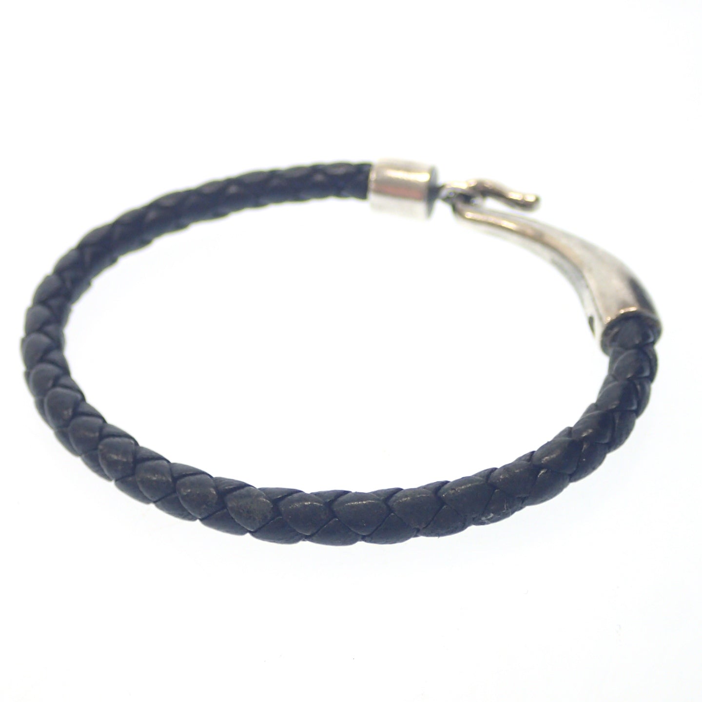 Used ◆ Bottega Veneta Bracelet Intrecciato Silver Hardware Black BOTTEGA VENETA [LA] 